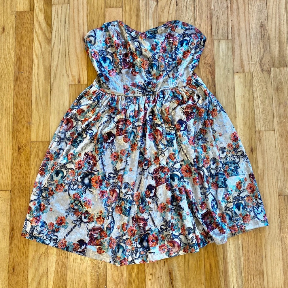 Velvet Strapless Holiday Mini Dress